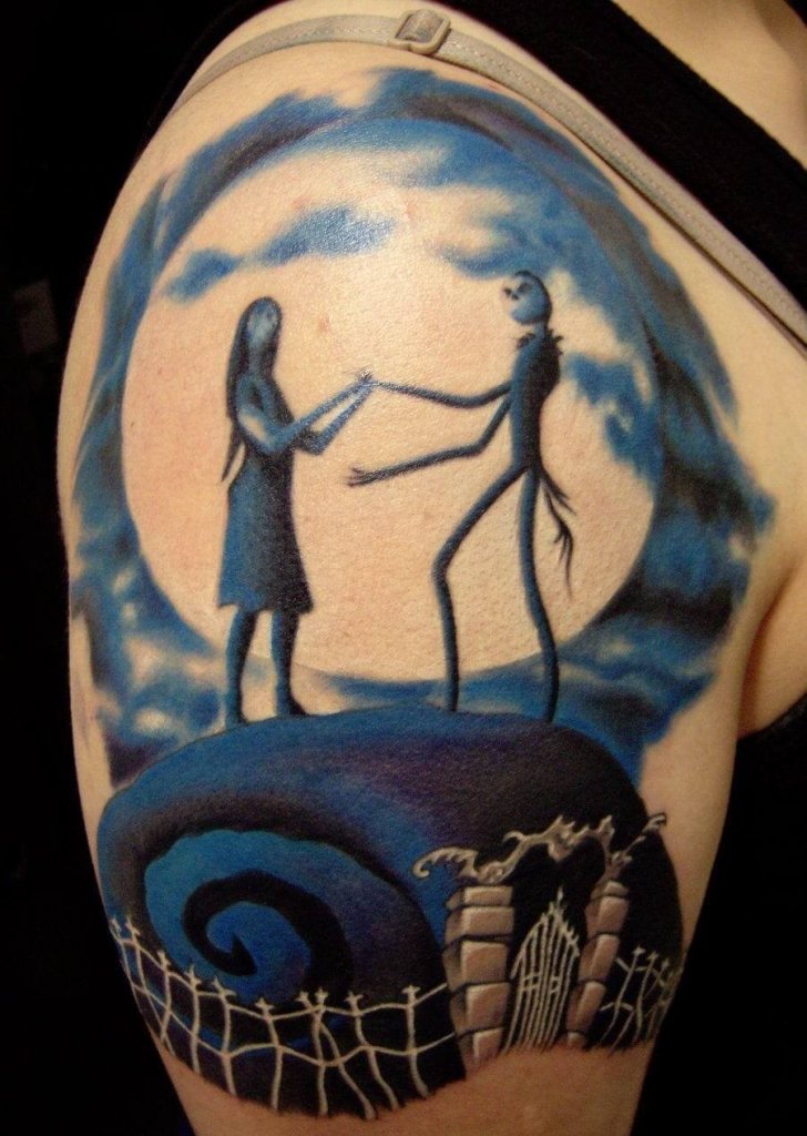 Realism Jack And Sally Tattoo Idea  BlackInk