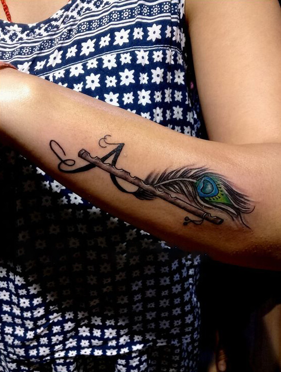 Flute with Feather Tattoo_3