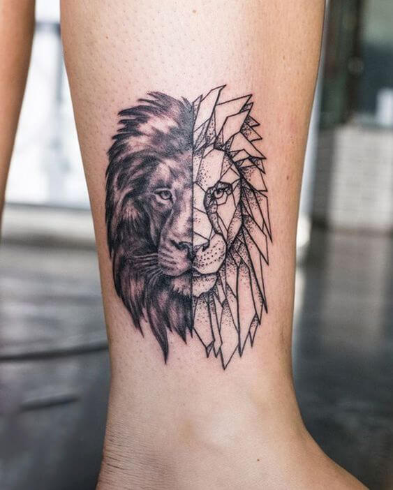 Geometric Lion Tattoo ideas 2020