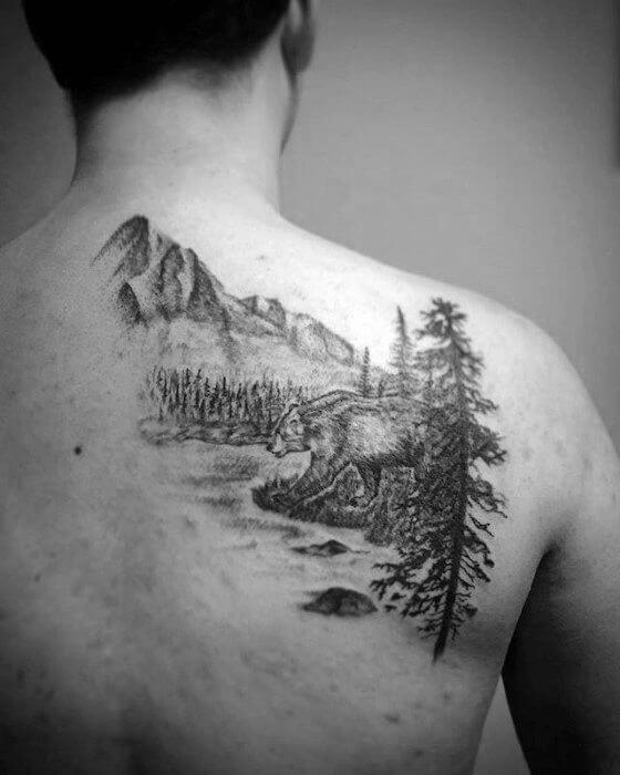 Landscape Tattoo art on shoulder