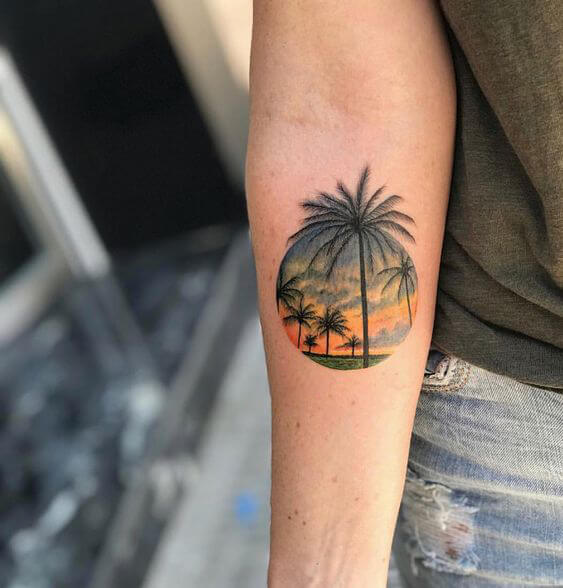 Tropical Sunset Tattoo Ideas