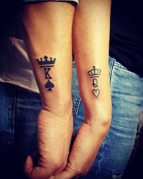 ‘Q’ and ‘K’ Tattoo for couple