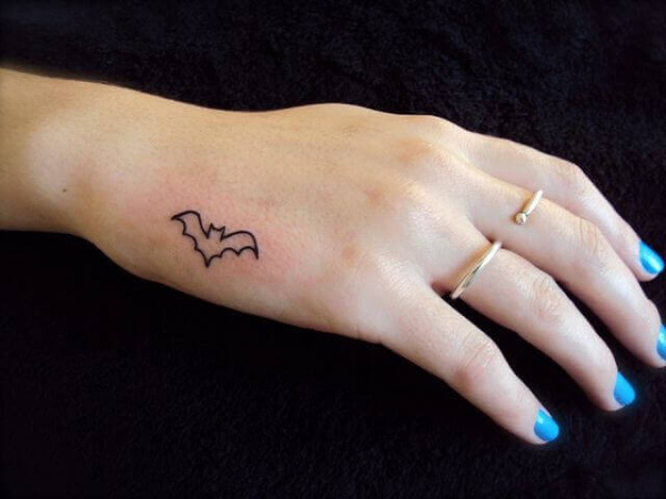 A Bat Tattoo -Simple Hand Tattoo Ideas For Girls