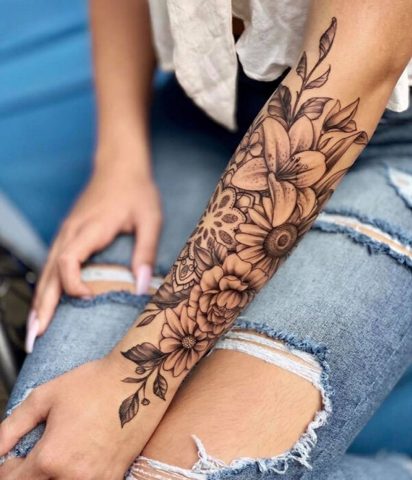 A Flower Hand Tattoo ideas - Simple Hand Tattoo Ideas For Girls