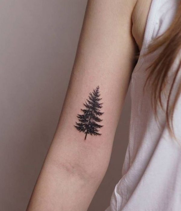 A Pine Tree ideas - Simple Hand Tattoo Ideas For Girls