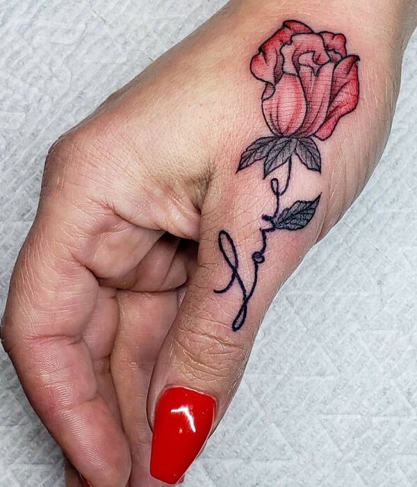 A Rose Hand Tattoo