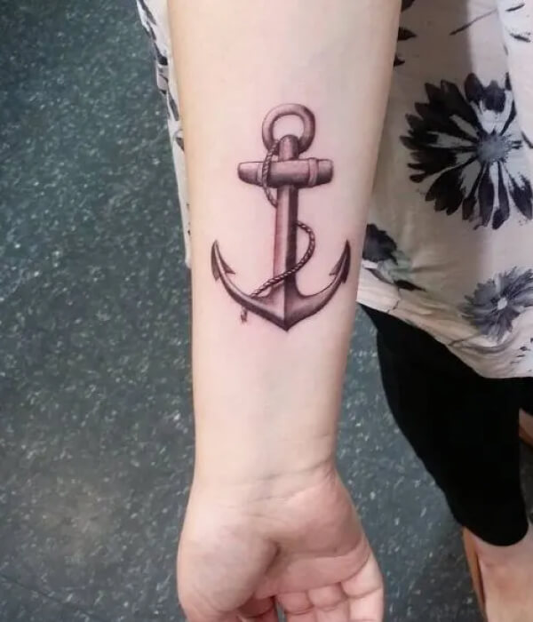 Anchor Hand Tattoo for Girls