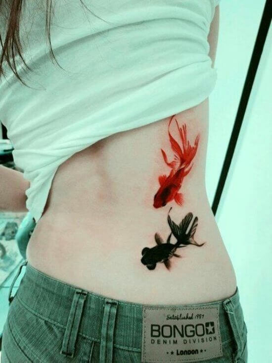 Fish colored tattoo