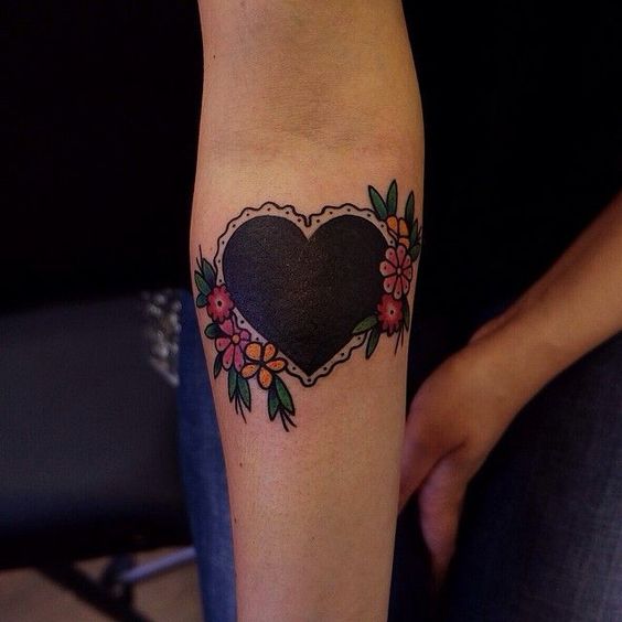 Black Heart Tattoo ideas for couples