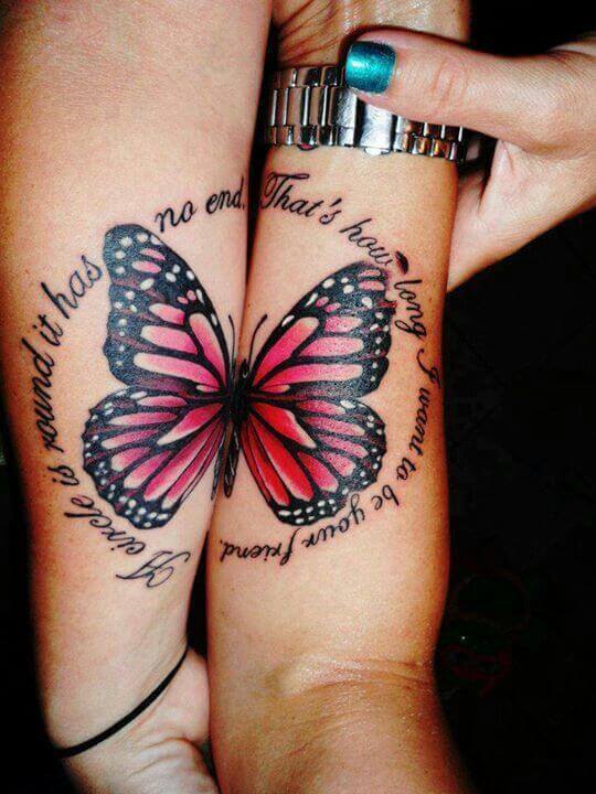 Butterfly Tattoo in a Quote Circle