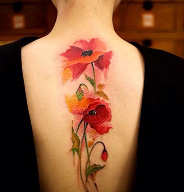 Colorful Back Tattoo image