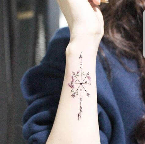 Compass tattoo for Female