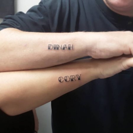 Couple-Name-Tattoo-on Forearm