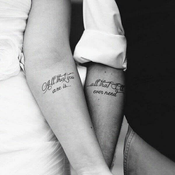 Couple Quote Tattoos idea 2020 30