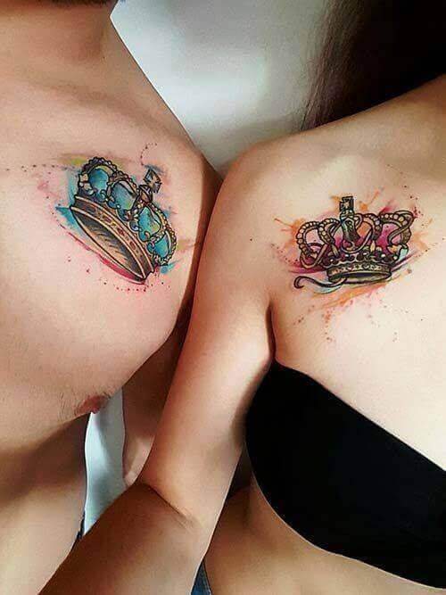 Crown Tattos for couple matching tattoo