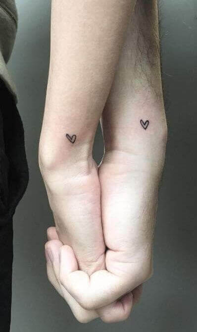 Cute Heart Tattoo for couples 1