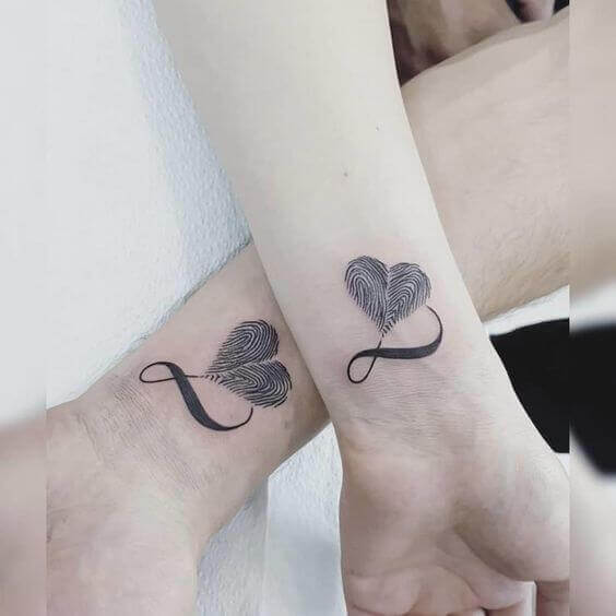 Heart Tattoos with Infinity Loop design