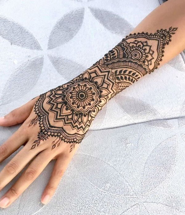 Henna-inspired Hand Tattoo