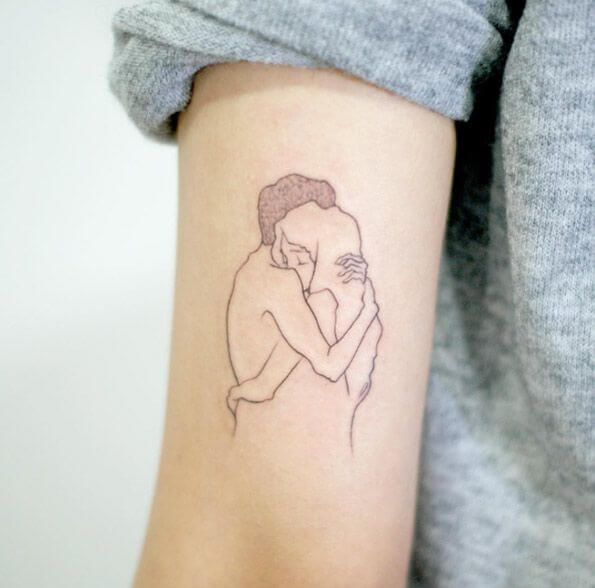 Hug Couple Tattoo Ideas 2020