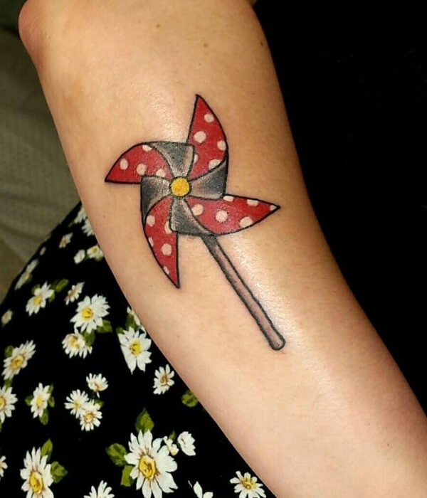 Pinwheel Hand Tattoo for women