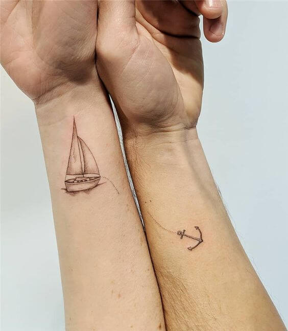 Ship Couple Tattoo 