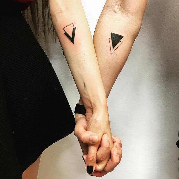Triangles Couple Tattoo Des