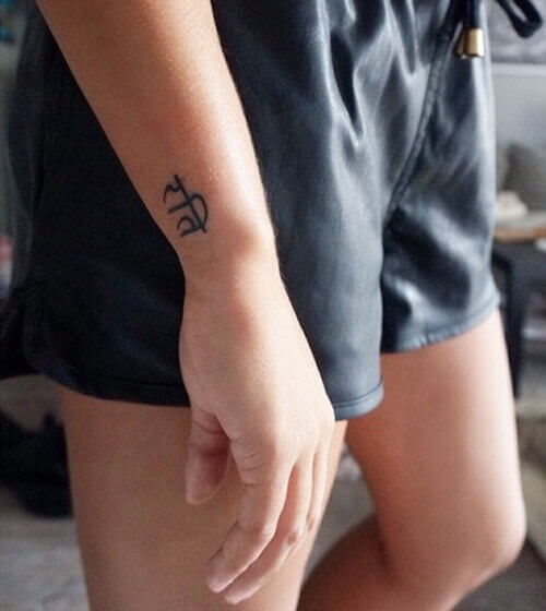 girl Name Tattoo on side wrist