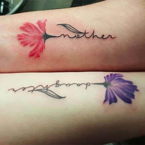 Mother daughter wrist tattoo ideas