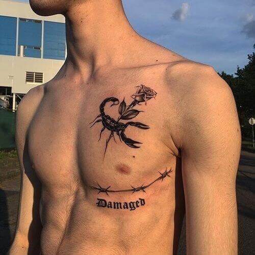 Best scorpion tattoo with rose Idas
