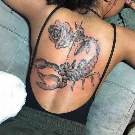 Big Scorpion tattoos on back side