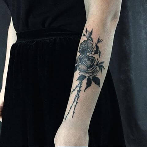 Black Rose Bouquet Tattoo