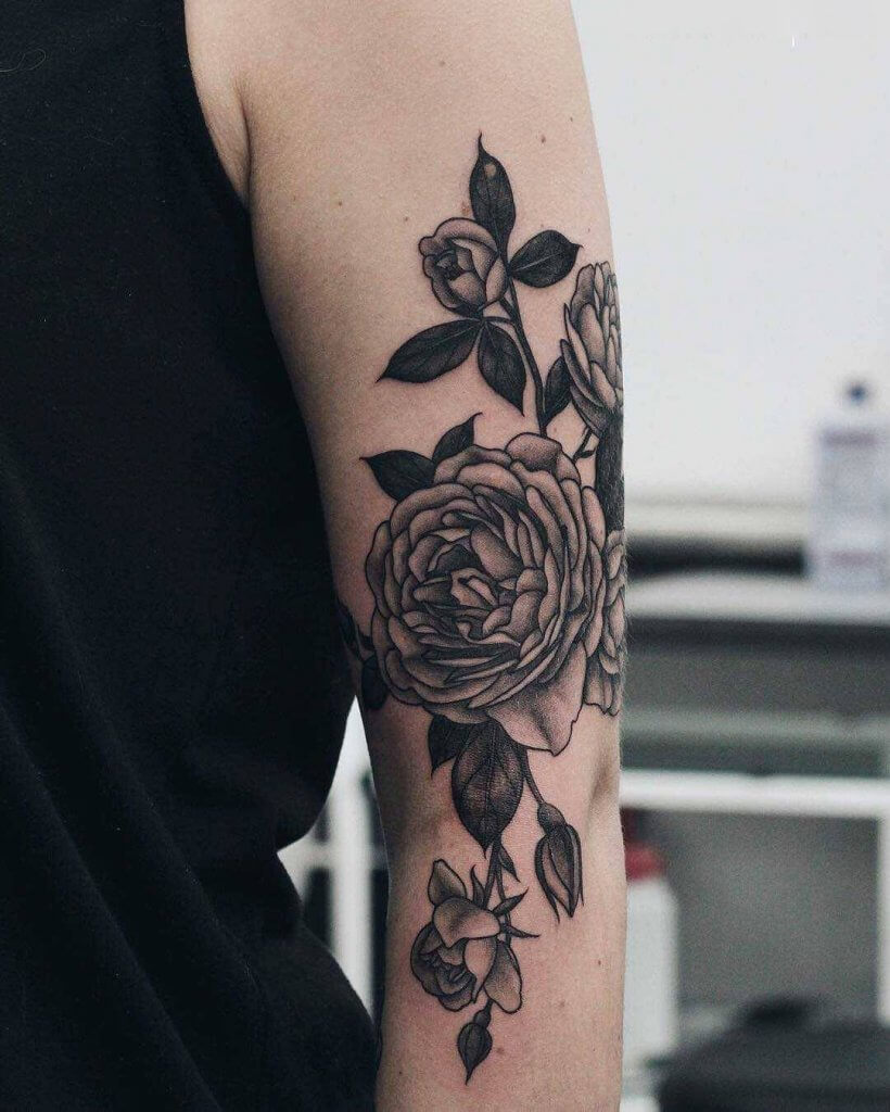 Small Black Rose Tatoo