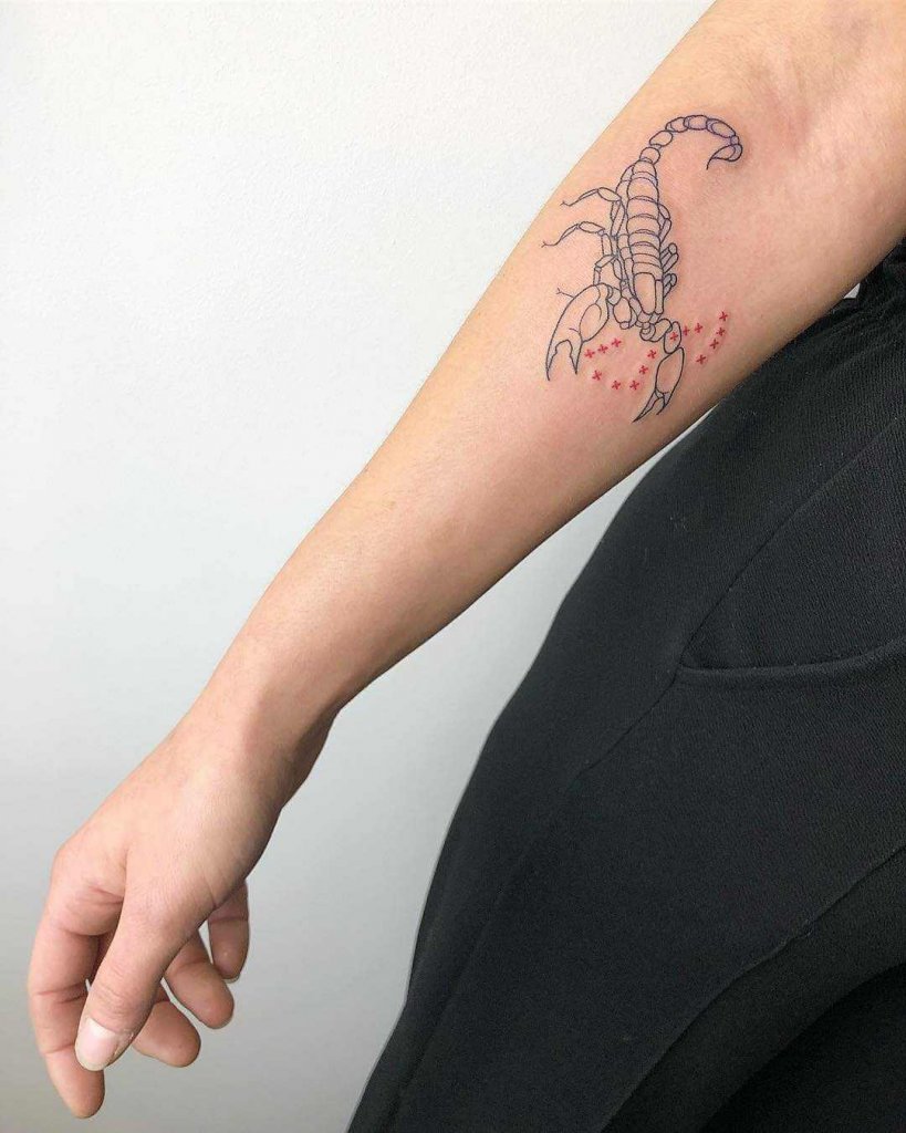 Fine line Scorpion Tattoo Designs
