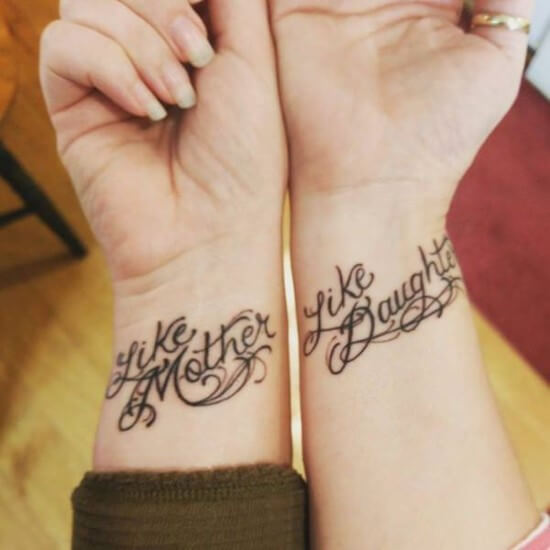 Like mother like daughter wrist tattoo