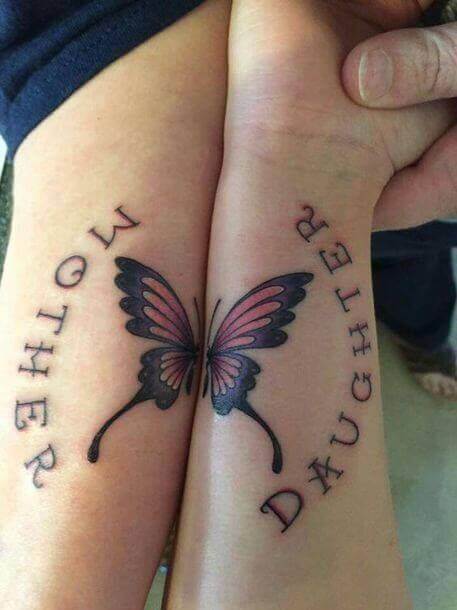 Matching Butterfly Tattoo with Phrase 