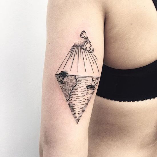 Amazing Landscape tattoo for women