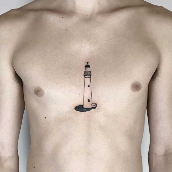 Minimalist tattoo of a man standing in front of a door on Craiyon