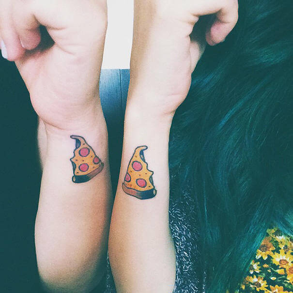 Pizza Tattoo design on wrist