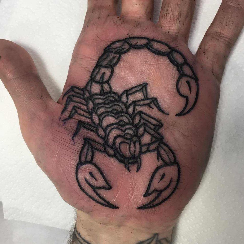 Scorpion Tattoo On A Palm