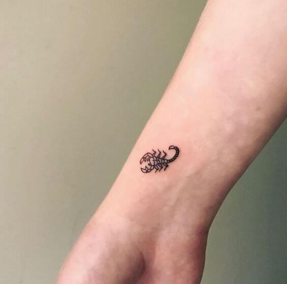 Simple Scorpion tattoo designs on Wrist
