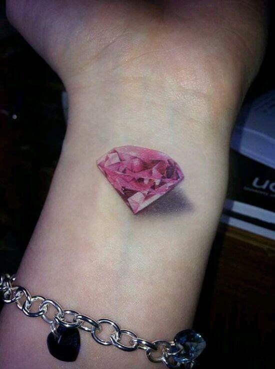 3D Diamond Tattoo on Wrist