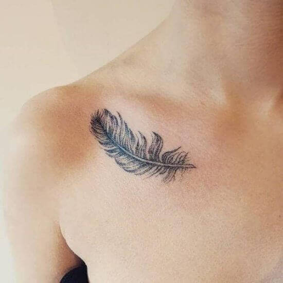 Arrow With Bird Feather Tattoo Women