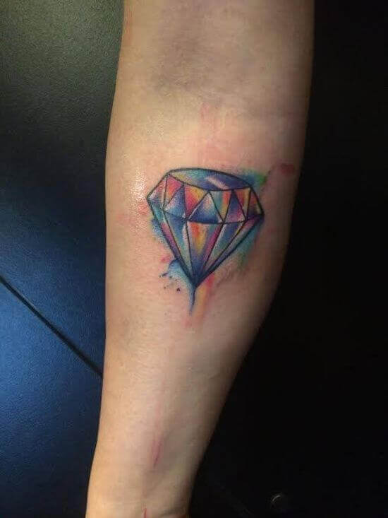 Best Multi Colored Diamond Tattoo Image