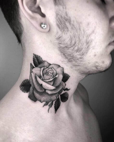 Best Neck Flower Tattoo