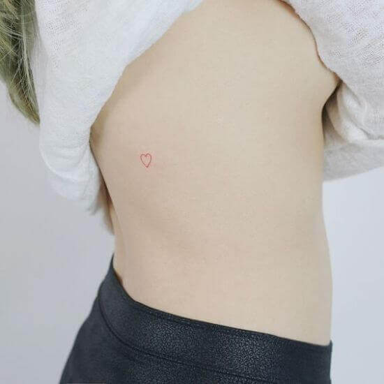 Best Small Red Heart tattoo for female