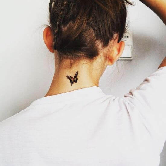 Butterfly Small neck Tattoo