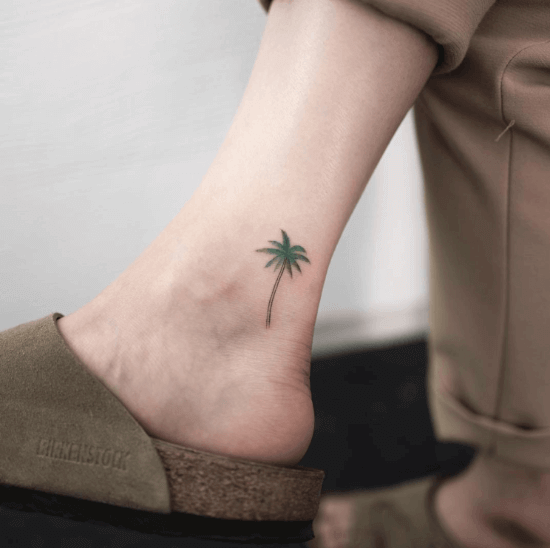 Coconut Tree Small Tattoo on Anl;e