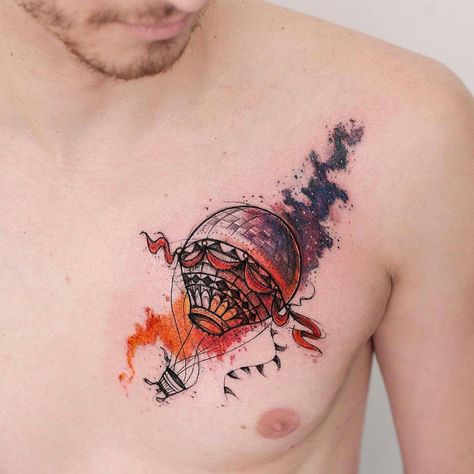 Colorful tattoo on shoulder