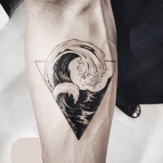 Tiny wave tattoo on the inner arm  Tattoogridnet