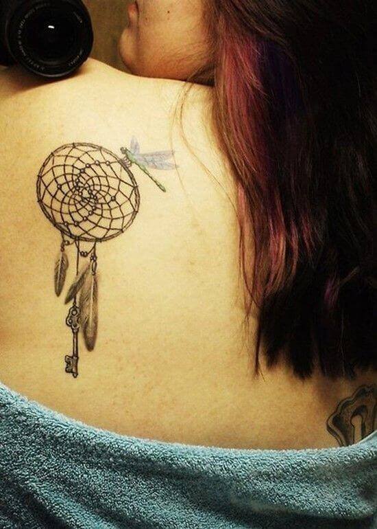 Dreamcather with dragonfly tattoo image